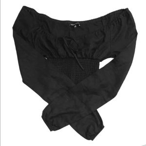 Cropped long sleeve fashion top